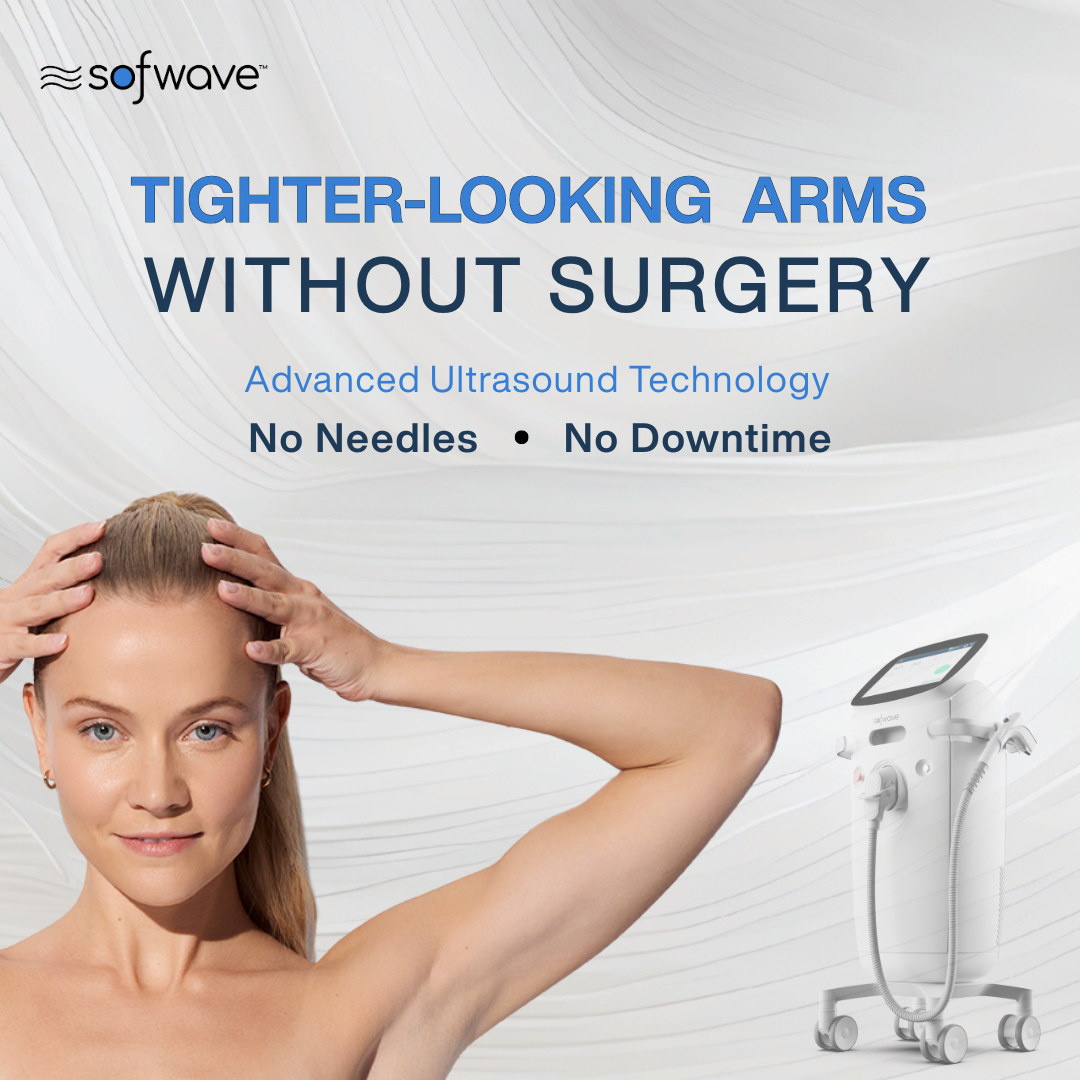 About Face Medical Aesthetics Facebook ad: Tighter Arms Without Going Under the Knife