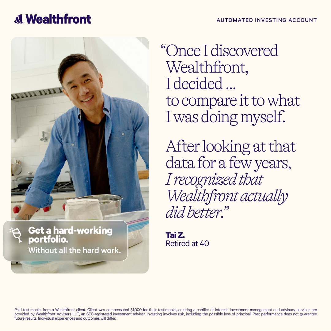 Wealthfront Facebook ad