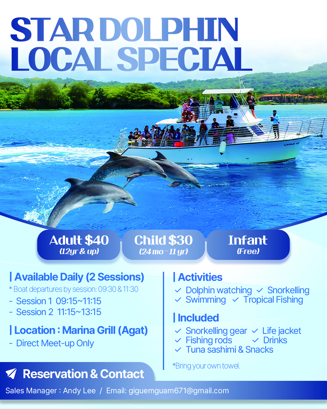 Star Dolphin Cruise Facebook ad: See wild dolphins in their natural habitat, right…
