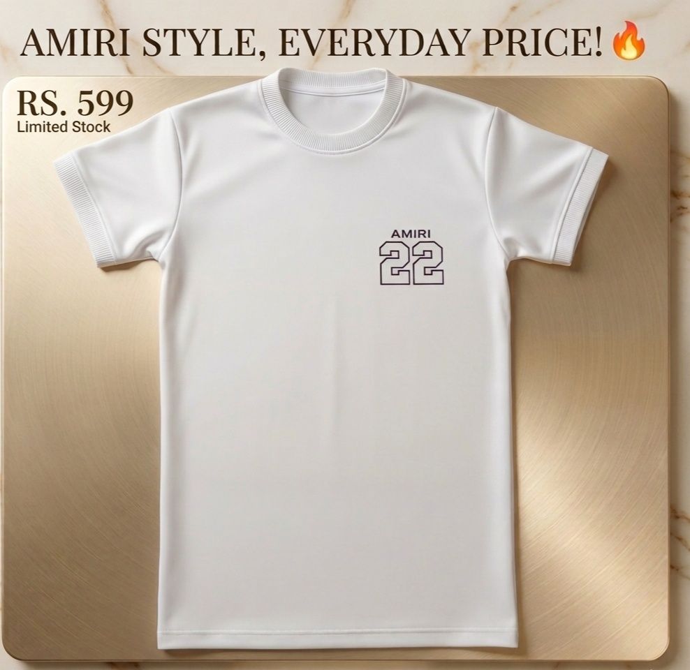 bukharithreads Facebook ad: AMIRI Style, Everyday Price!, Premium White T-Shirt at…