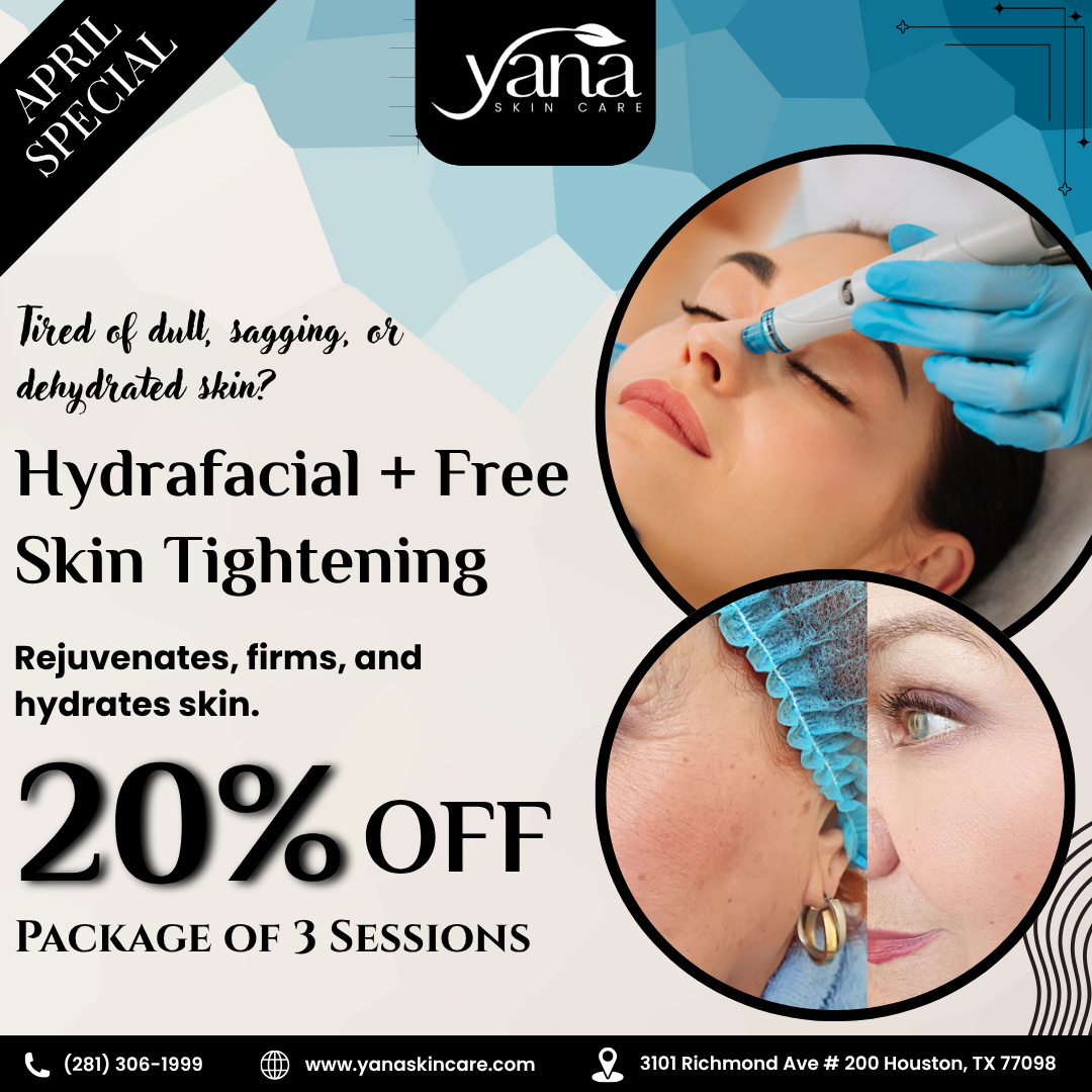 Yana Skin Care Facebook ad: HydraFacial + Free Skin Tightening | 20% Off