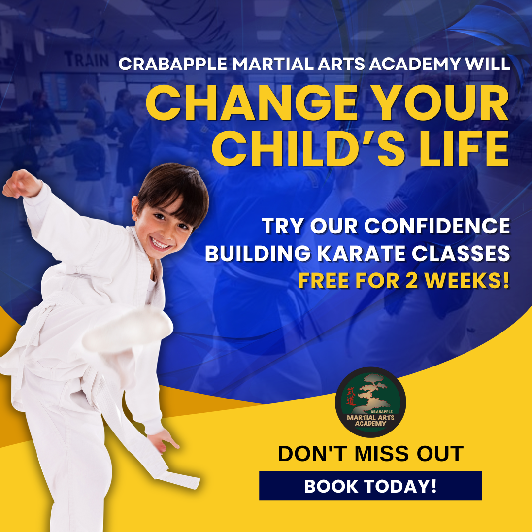 Crabapple Martial Arts Academy Facebook ad: Alpharetta Kids Karate - 25 Free Voucher Giveaway