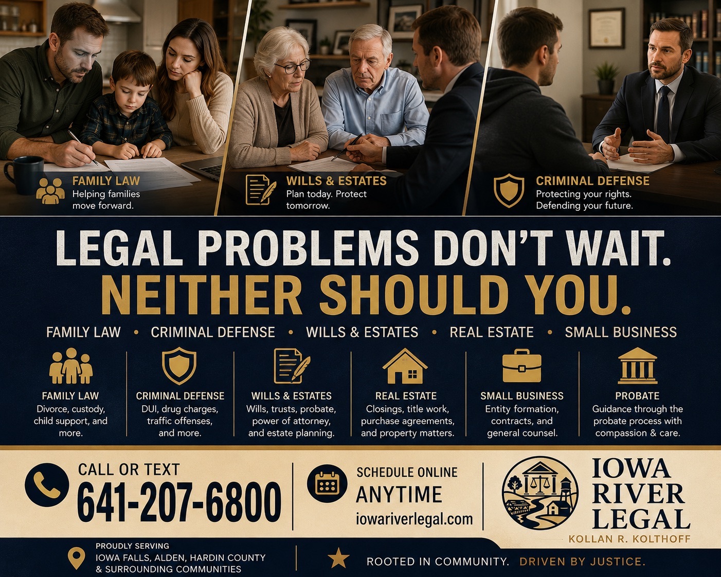 Iowa River Legal Facebook ad