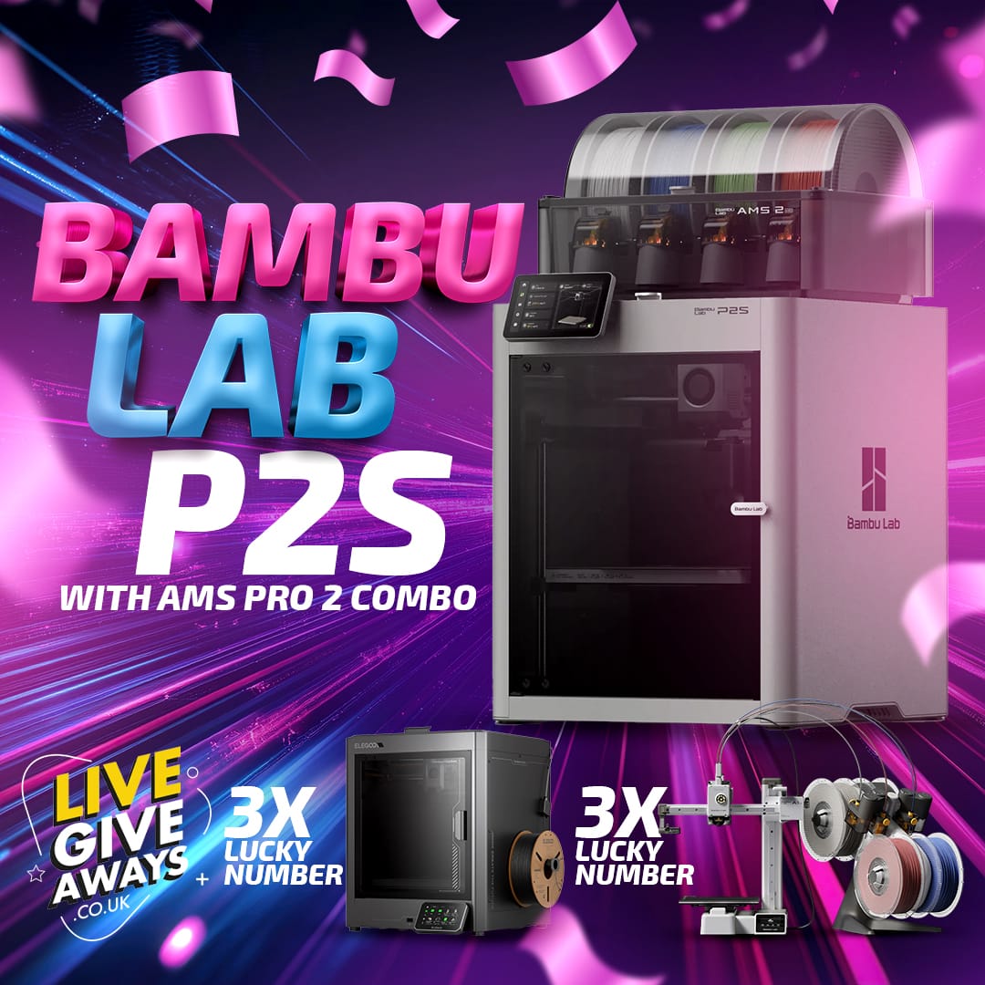 Live Giveaways Ltd Facebook ad: Your Dream 3D Printer Awaits, Play to Win!