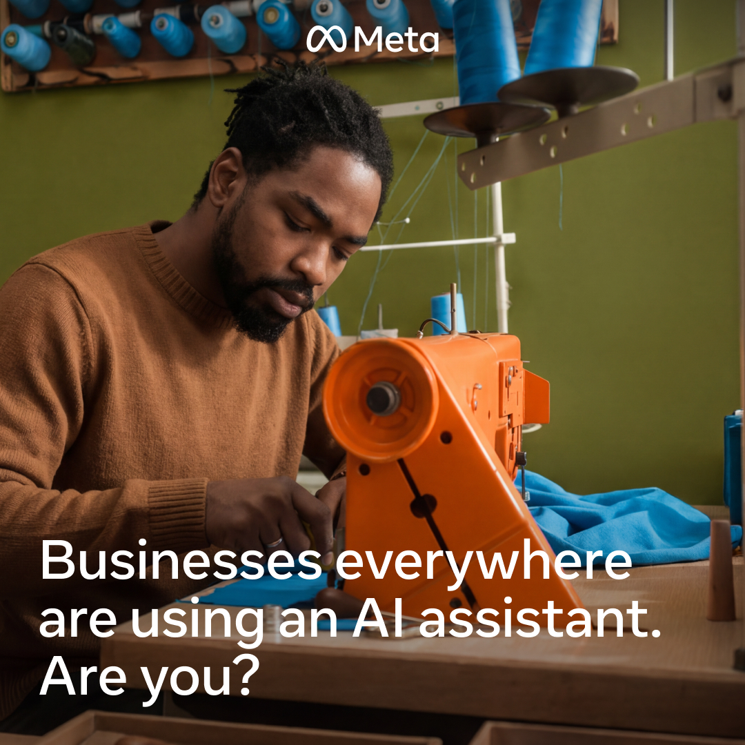 Meta for Business Facebook ad: Businesses have started asking Meta AI business assistant…
