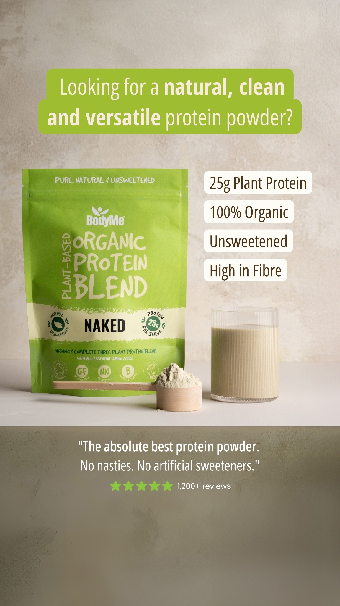 BodyMe Facebook ad: Discover Natural Protein