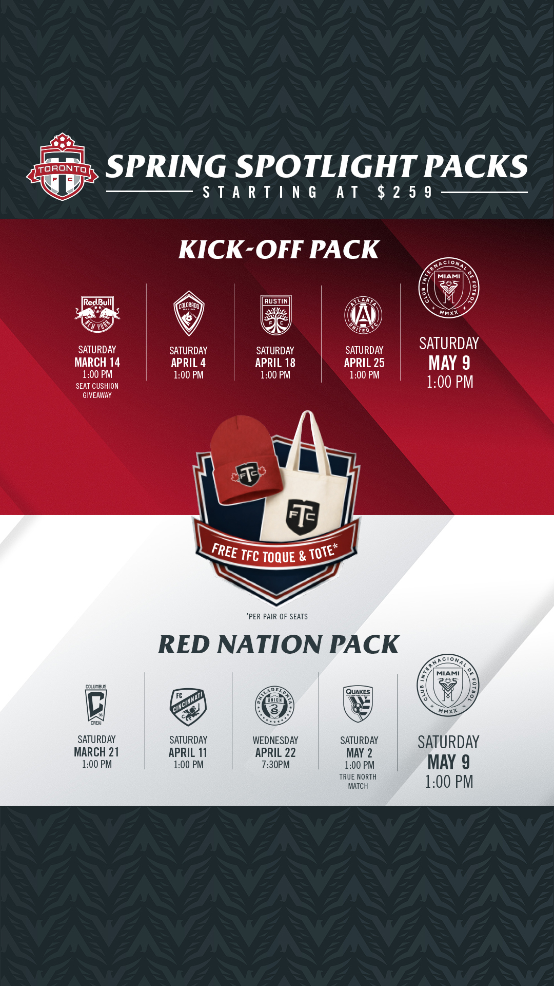 Toronto FC Facebook ad: Step into Spring with TFC Flex Packs