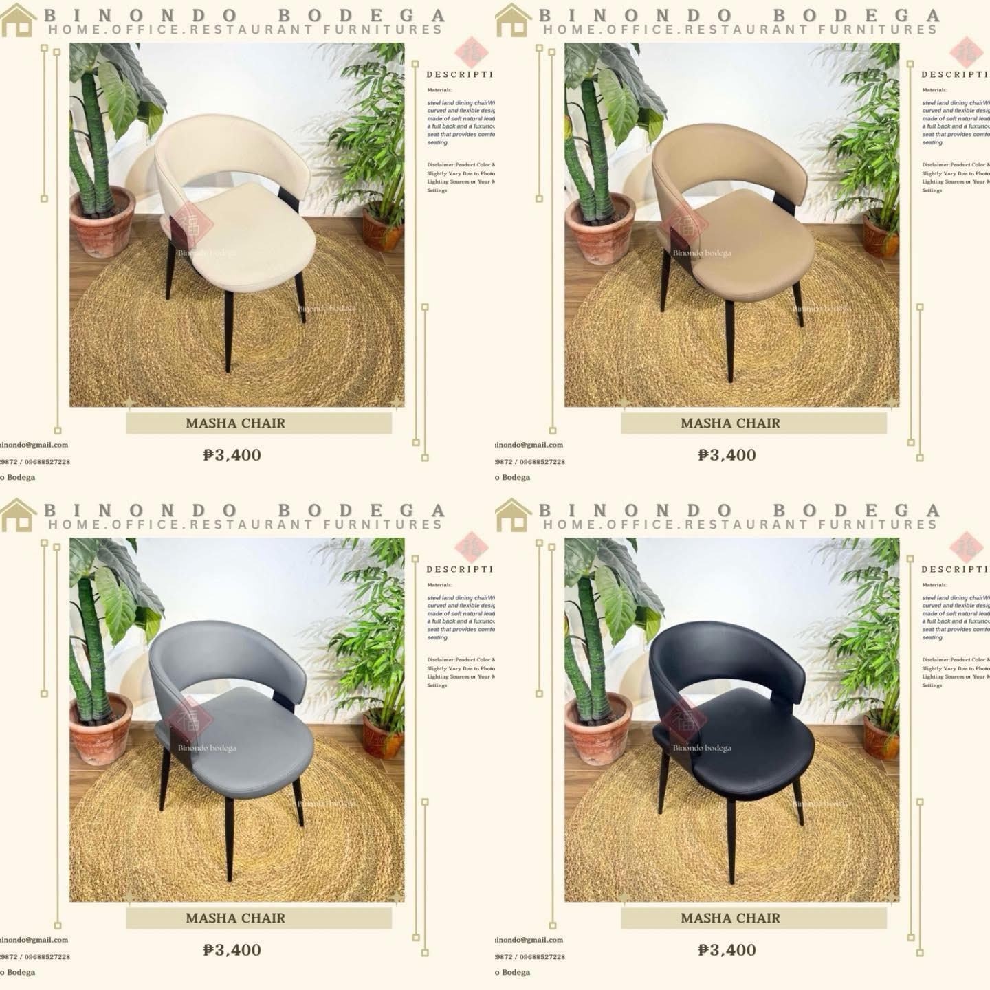 Binondo Bodega Facebook ad: LEATHER CHAIRS & TABLE SET