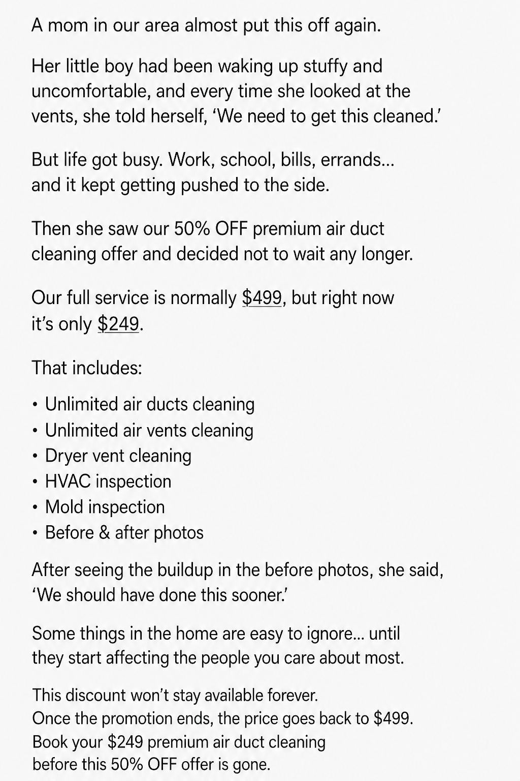 The Duct Pros Facebook ad