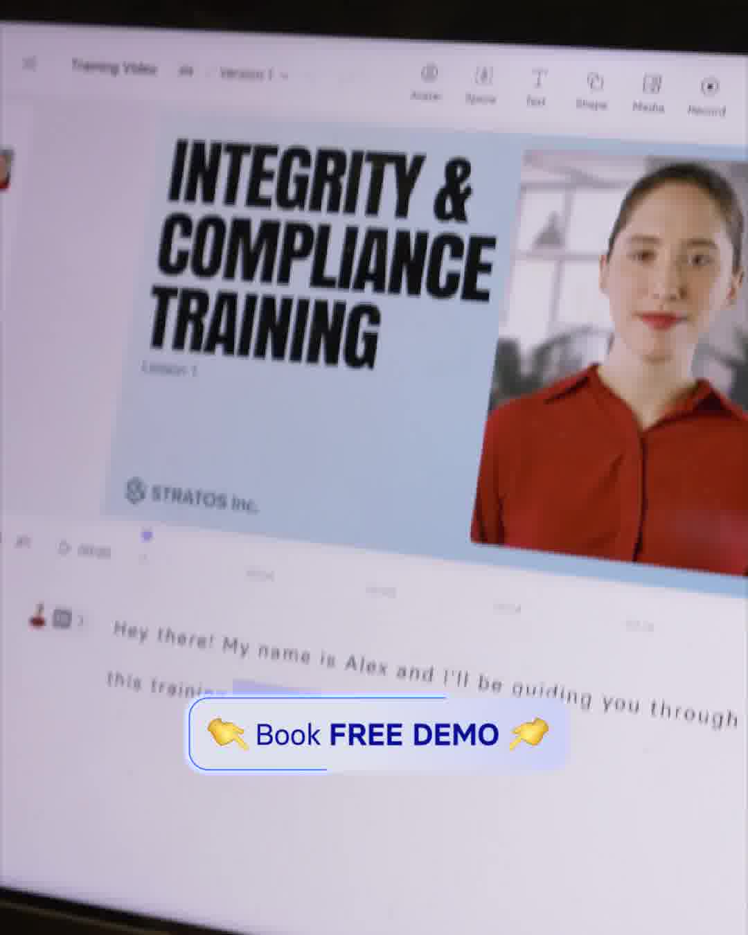 Synthesia Facebook ad: Book a FREE demo now