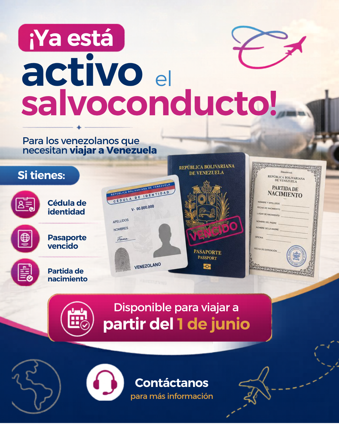 Elite Travel Facebook ad: ¡Es oficial! Ya está activo el salvoconducto para Venezuela.