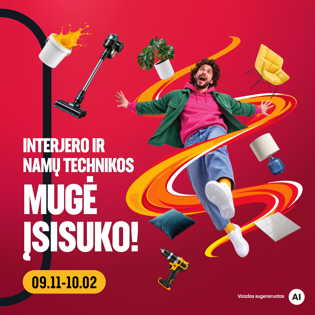 Senukai Facebook ad: INTERJERO IR NAMŲ TECHNIKOS MUGĖ ĮSISUKO!