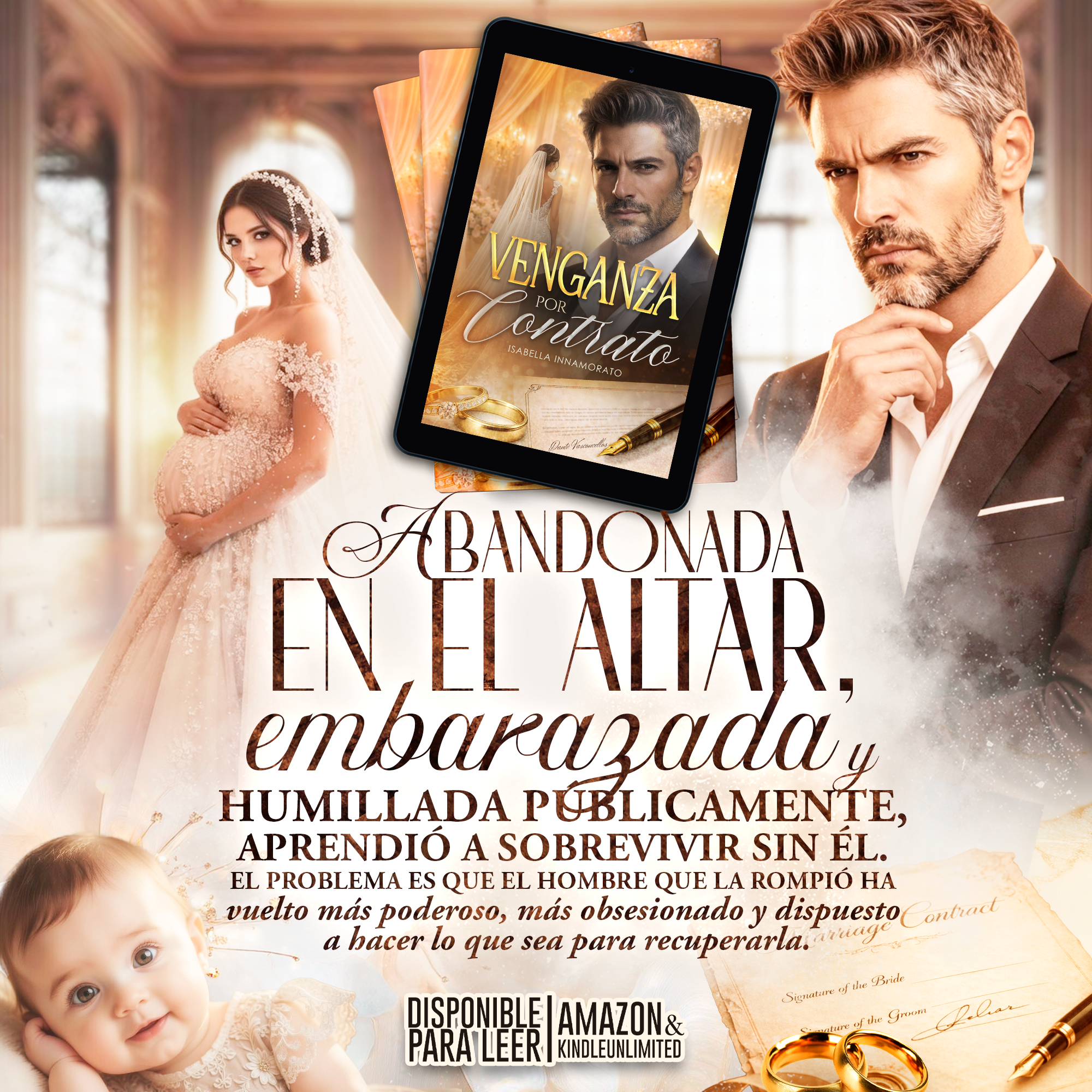 Autora Isabella Innamorato Facebook ad: La rechazó en el altar. Embarazada de él. Ahora le toca…