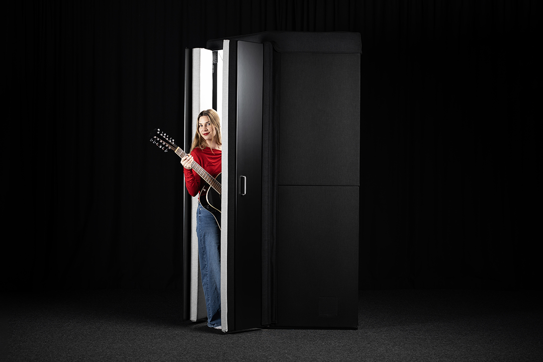 IsoVox Facebook ad: ISOVOX IsoBooth -- Portable Music Room.