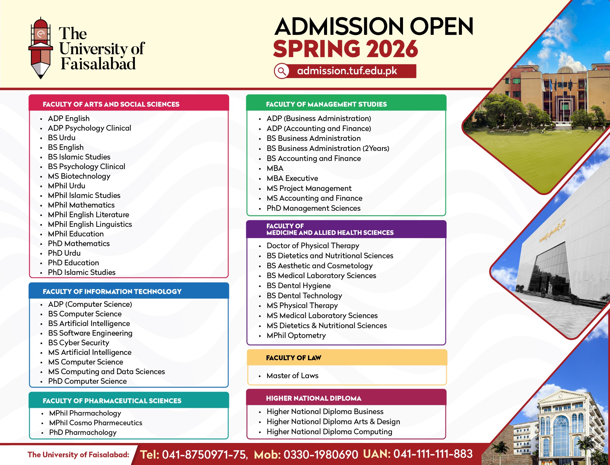 The University of Faisalabad Facebook ad