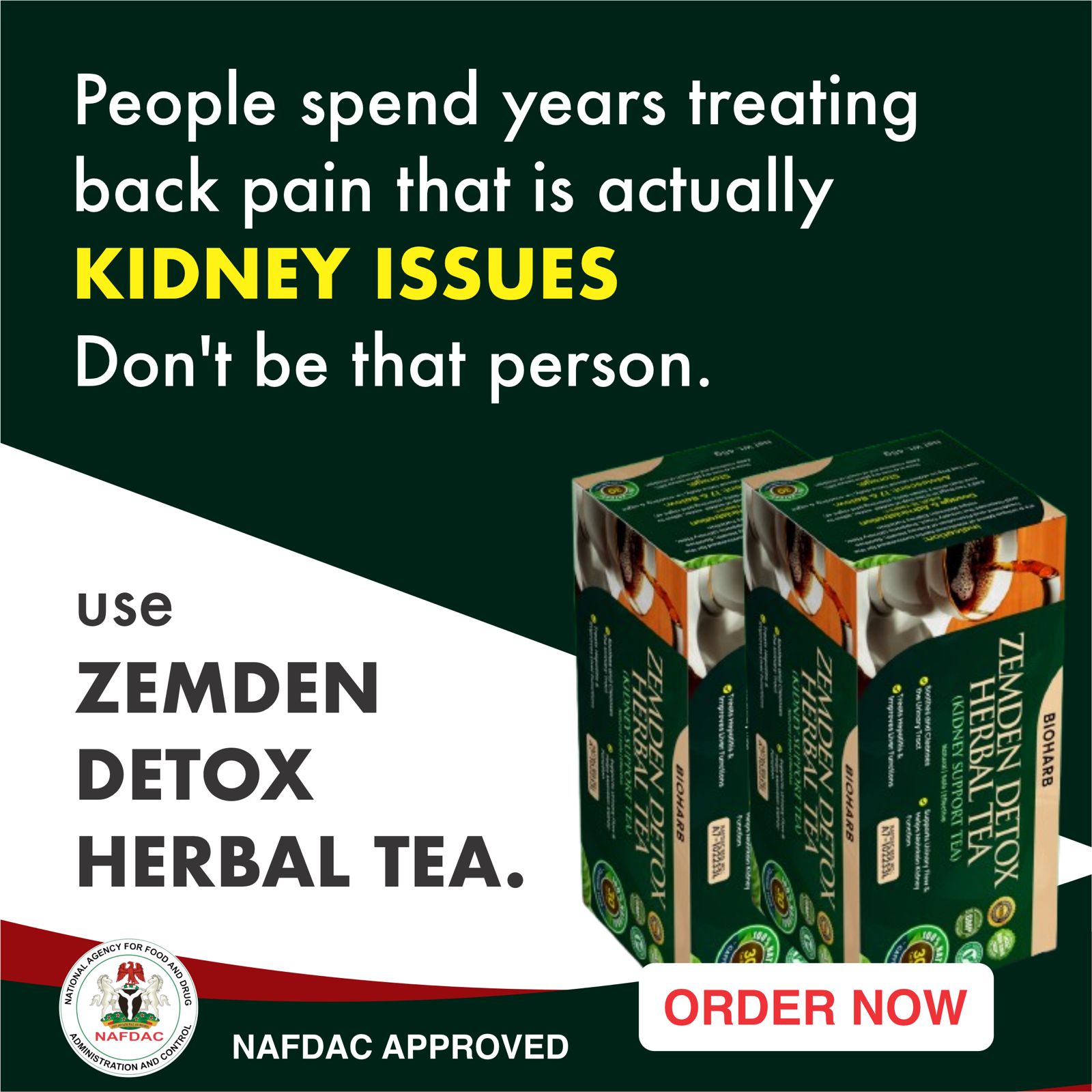 Herbal Kidney Tea Facebook ad: FREE DELIVERY AND PAYMENT ON DELIVERY