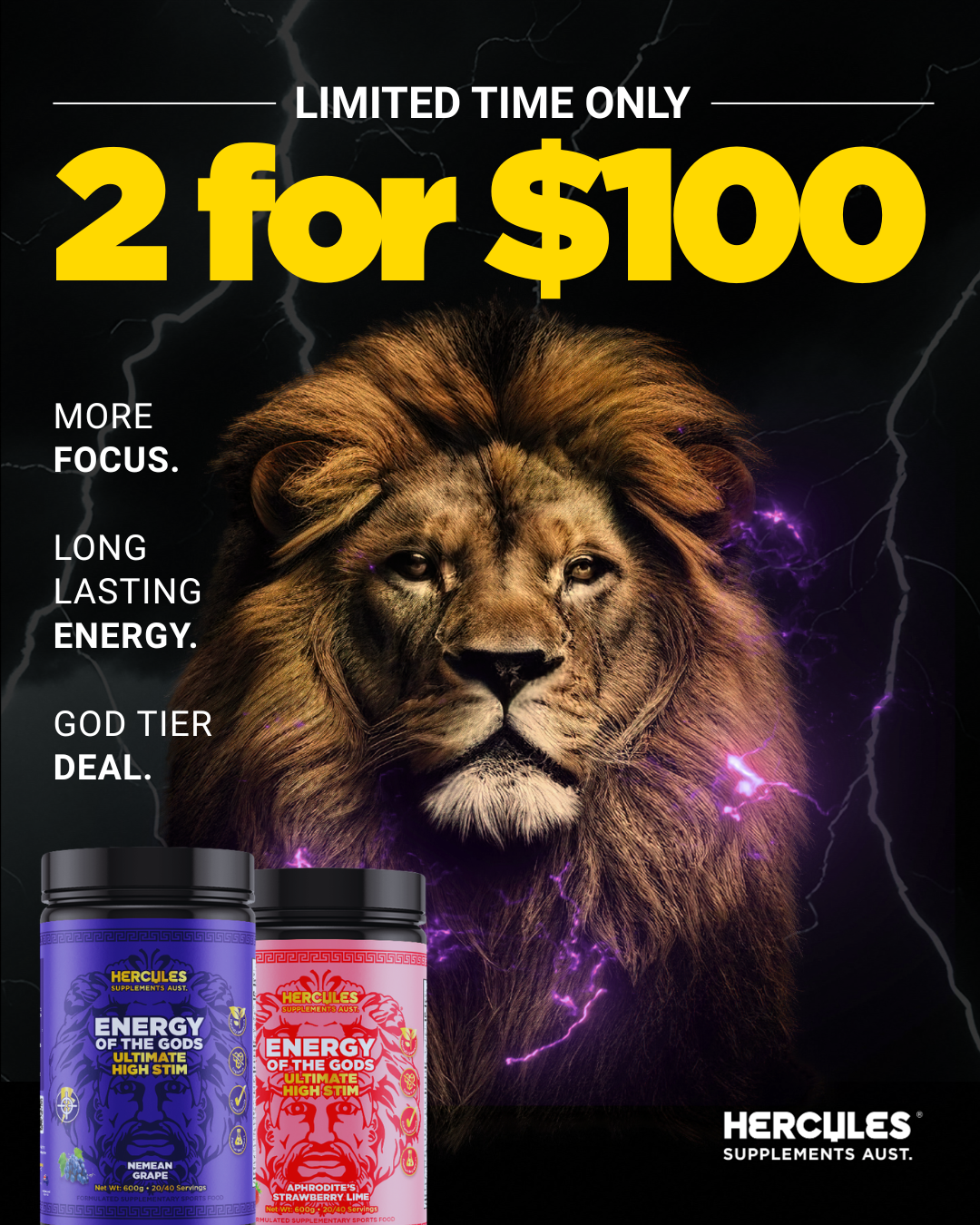 Hercules Supplements Aust Facebook ad