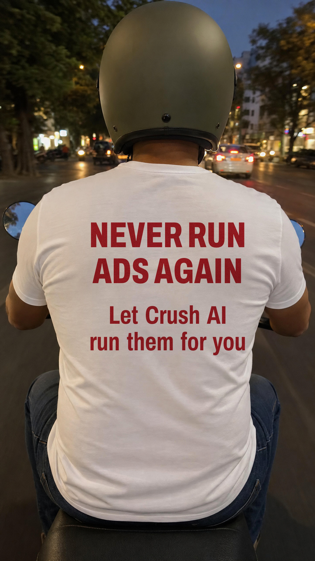 trycrush.ai Facebook ad: I create top-selling ads with AI