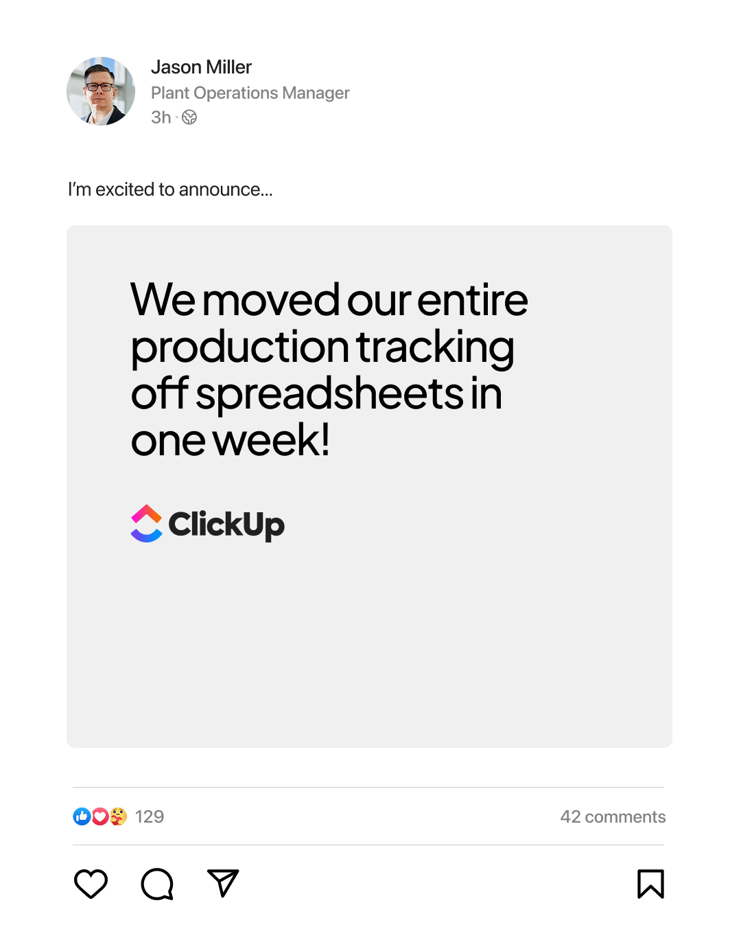 ClickUp Facebook ad