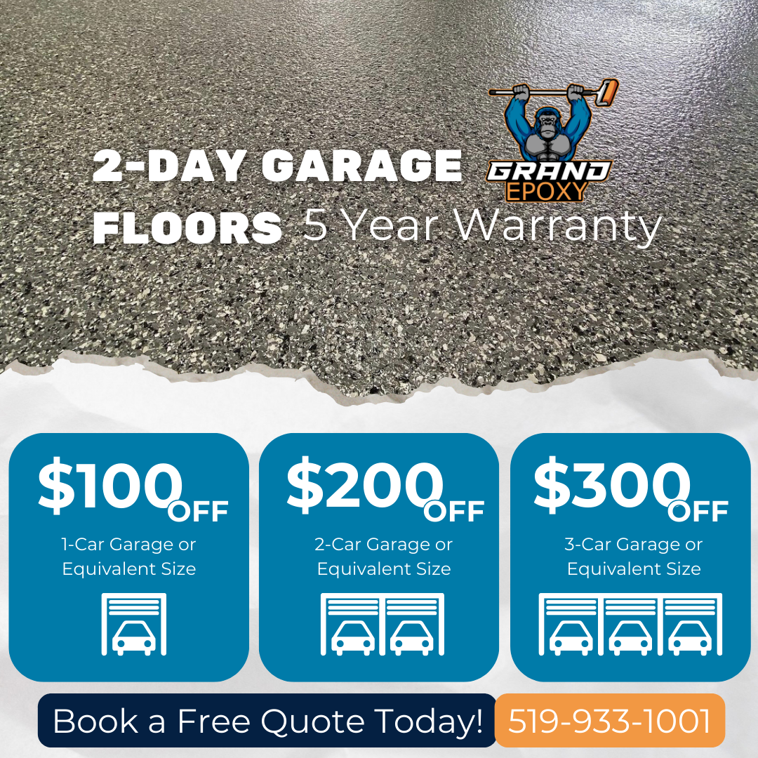 Grand Epoxy Facebook ad: Save Up to $300 on Epoxy Garage Floors!