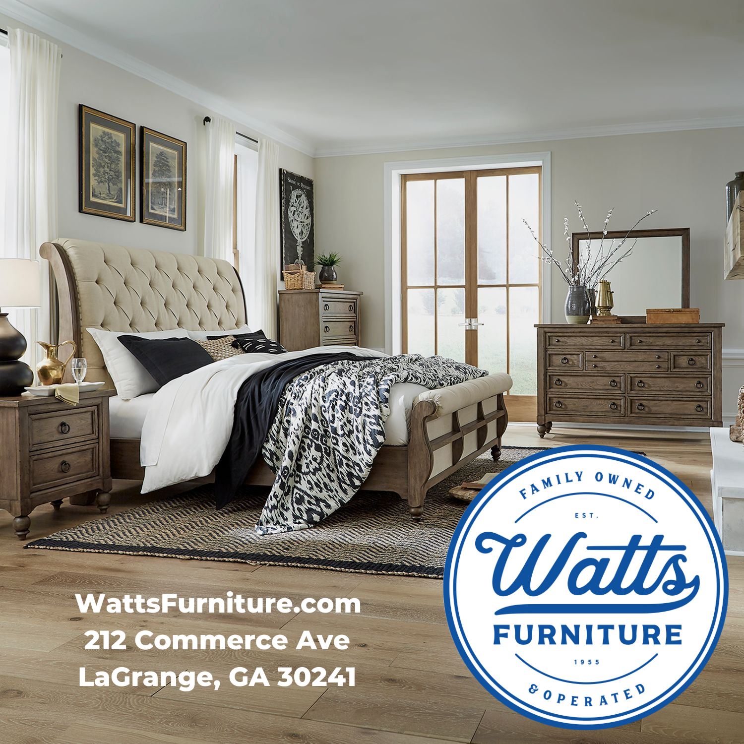 Watts Furniture Facebook ad: Shop Bedroom Furniture