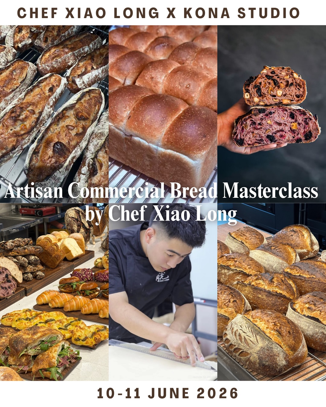 Kona Studio Facebook ad: Not just baking, this is commercial-level bread training.