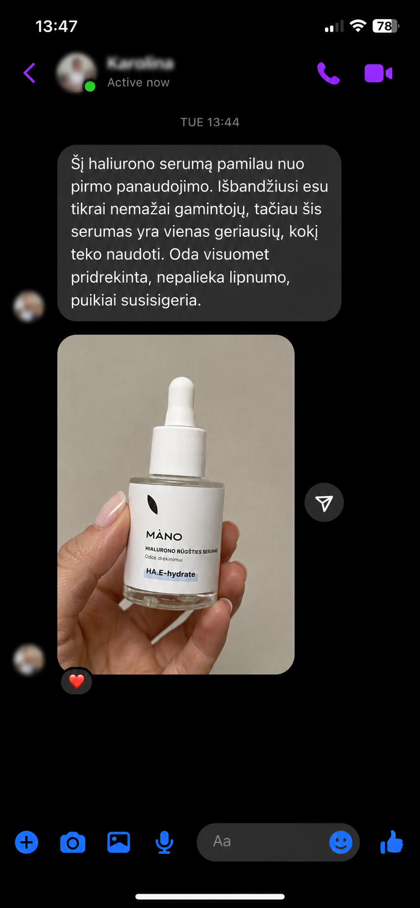 MANO Facebook ad