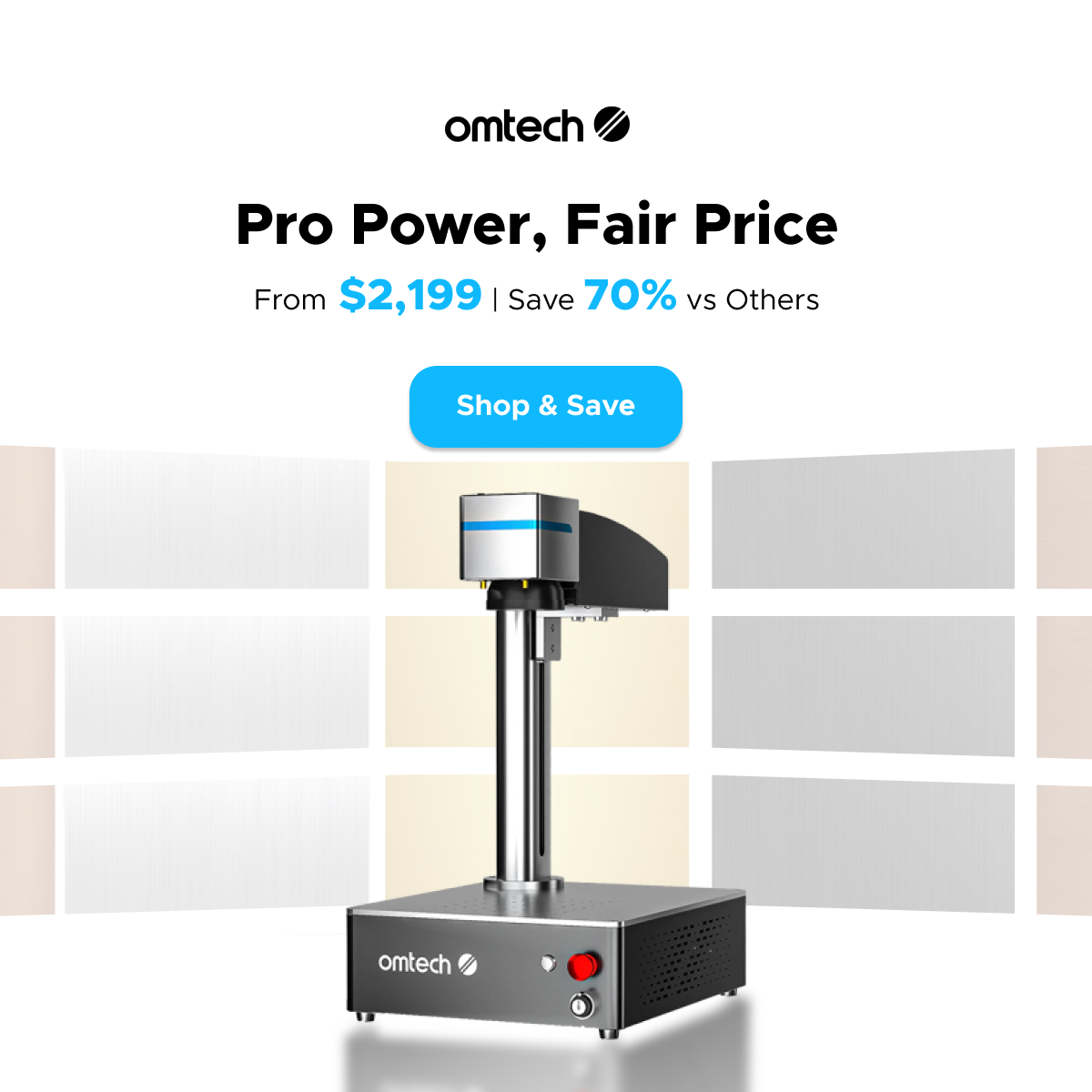 OMTech Facebook ad: OMTech Maker Series CO2 Laser Engraver and Cutter