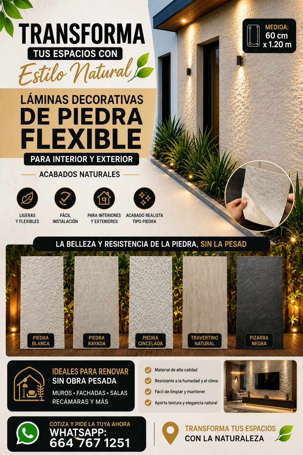 Idea Deco Panels Facebook ad: Contactanos para mas informacion