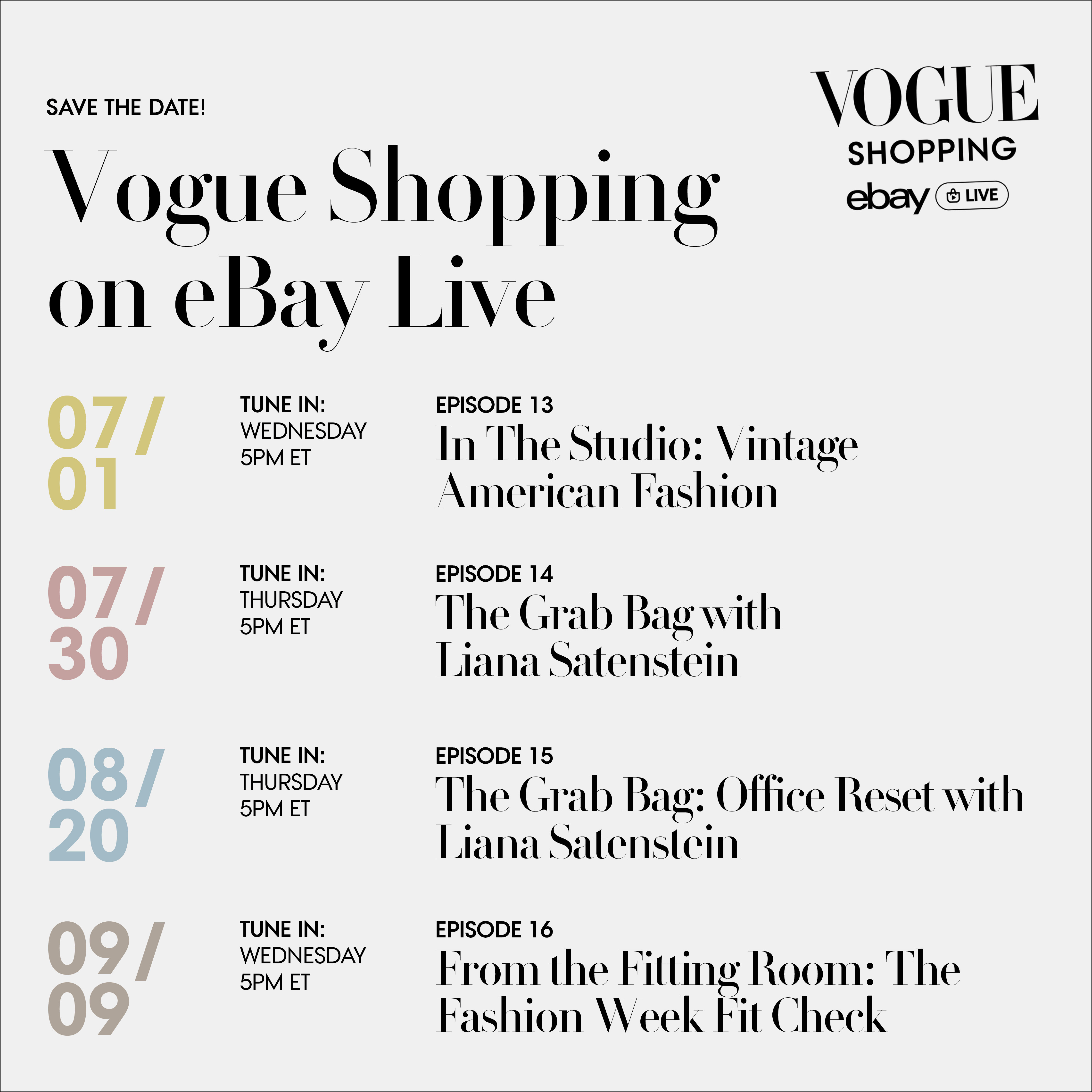 Vogue Facebook ad: Unique Vintage Finds, Only on eBay Live