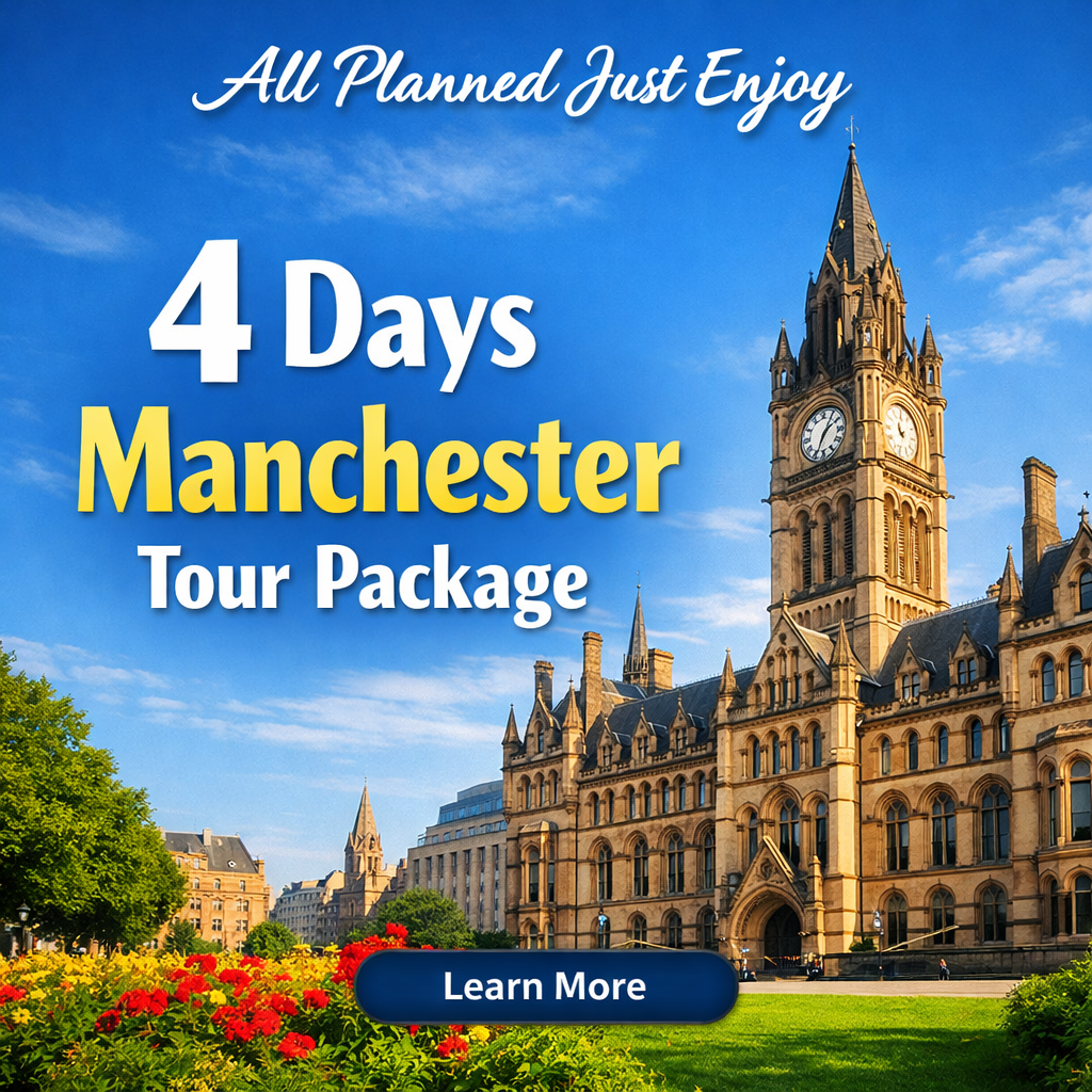 Mason Easy Travel Life Facebook ad: Learn About 4 Days Manchester Tour Package