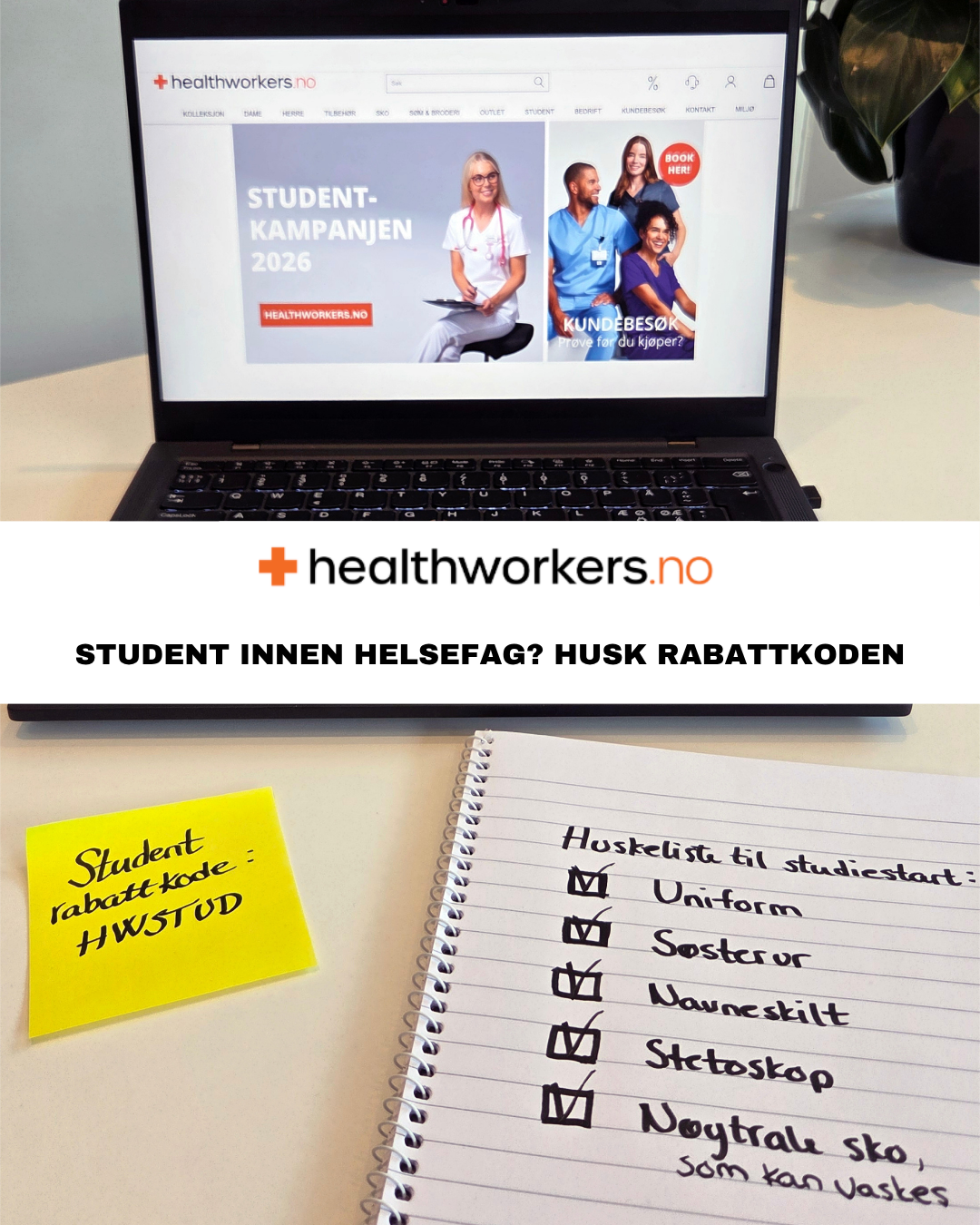 HealthWorkers.no Facebook ad: Spar 25% med rabattkoden