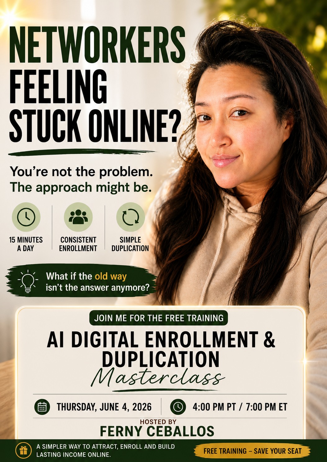 With Chanra Facebook ad: Attraction Marketing, Build A Real Online Business