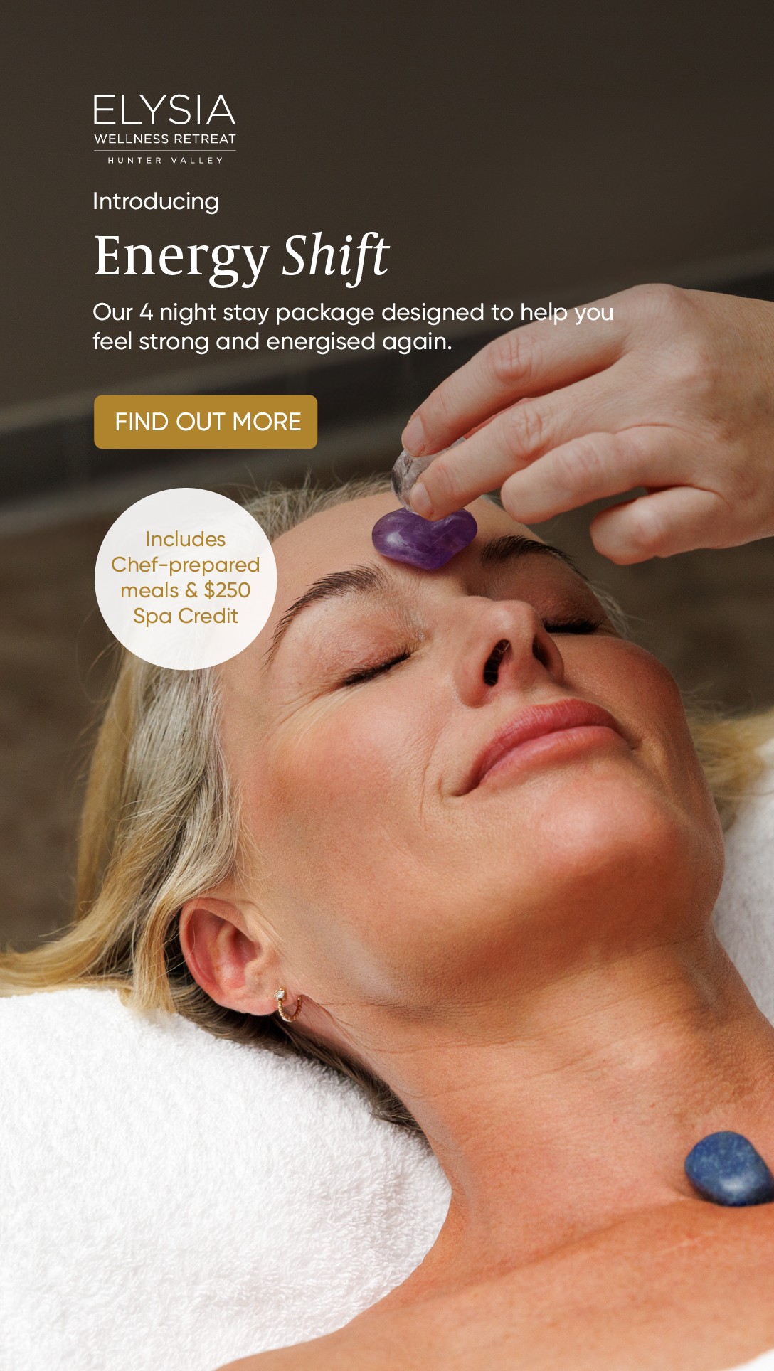 Elysia Wellness Retreat Facebook ad from Jul 19, 2026