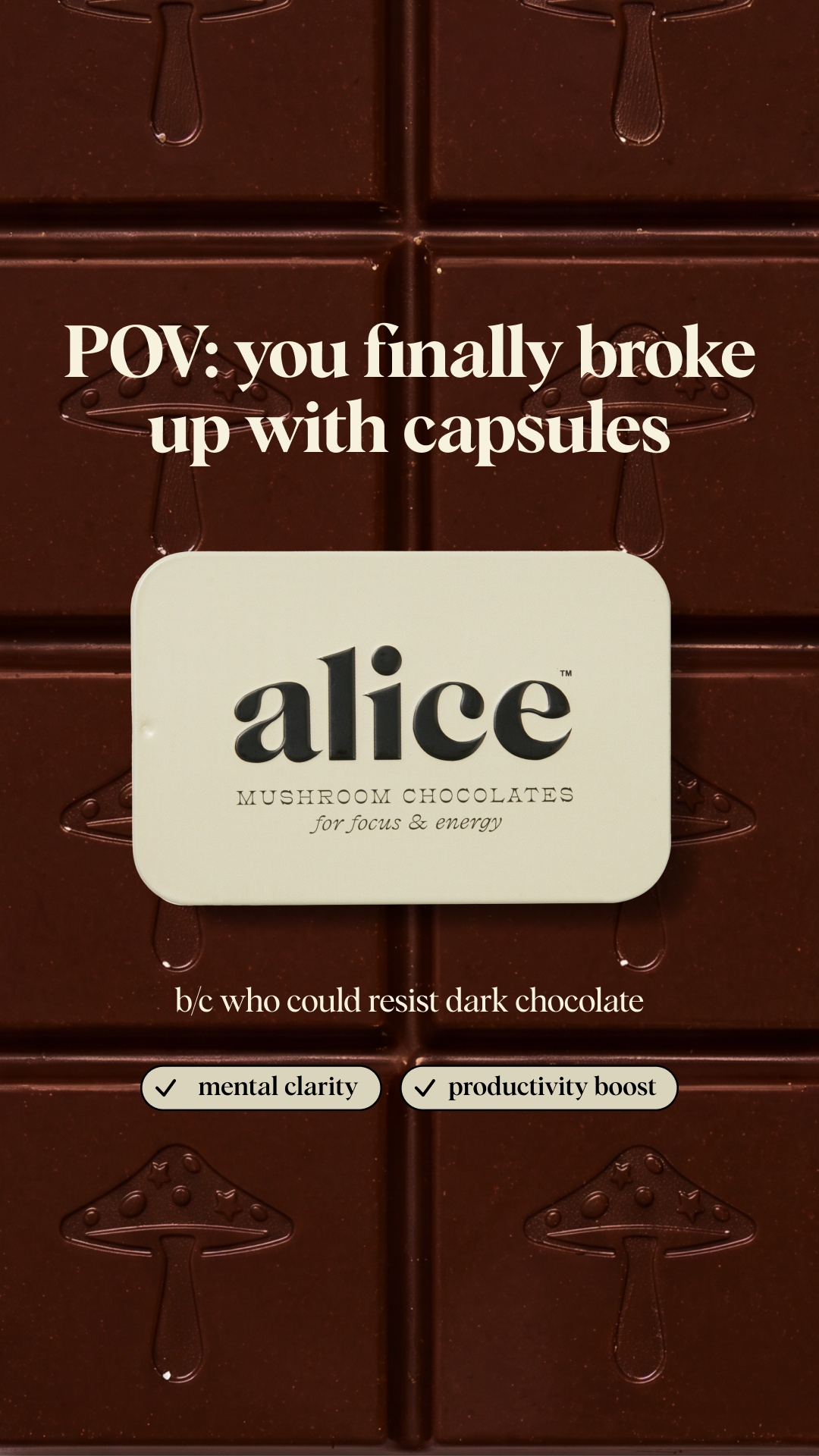 Alice Mushrooms Facebook ad