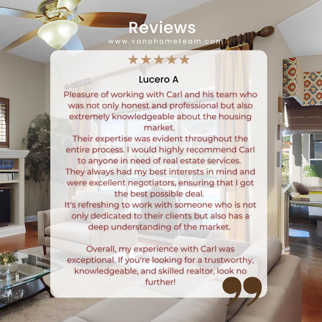 YOUR HOME SOLD Guaranteed, or WE'LL BUY It - The Carl Vano Home Team Facebook ad: Many thanks Lucero for the kind words and…
