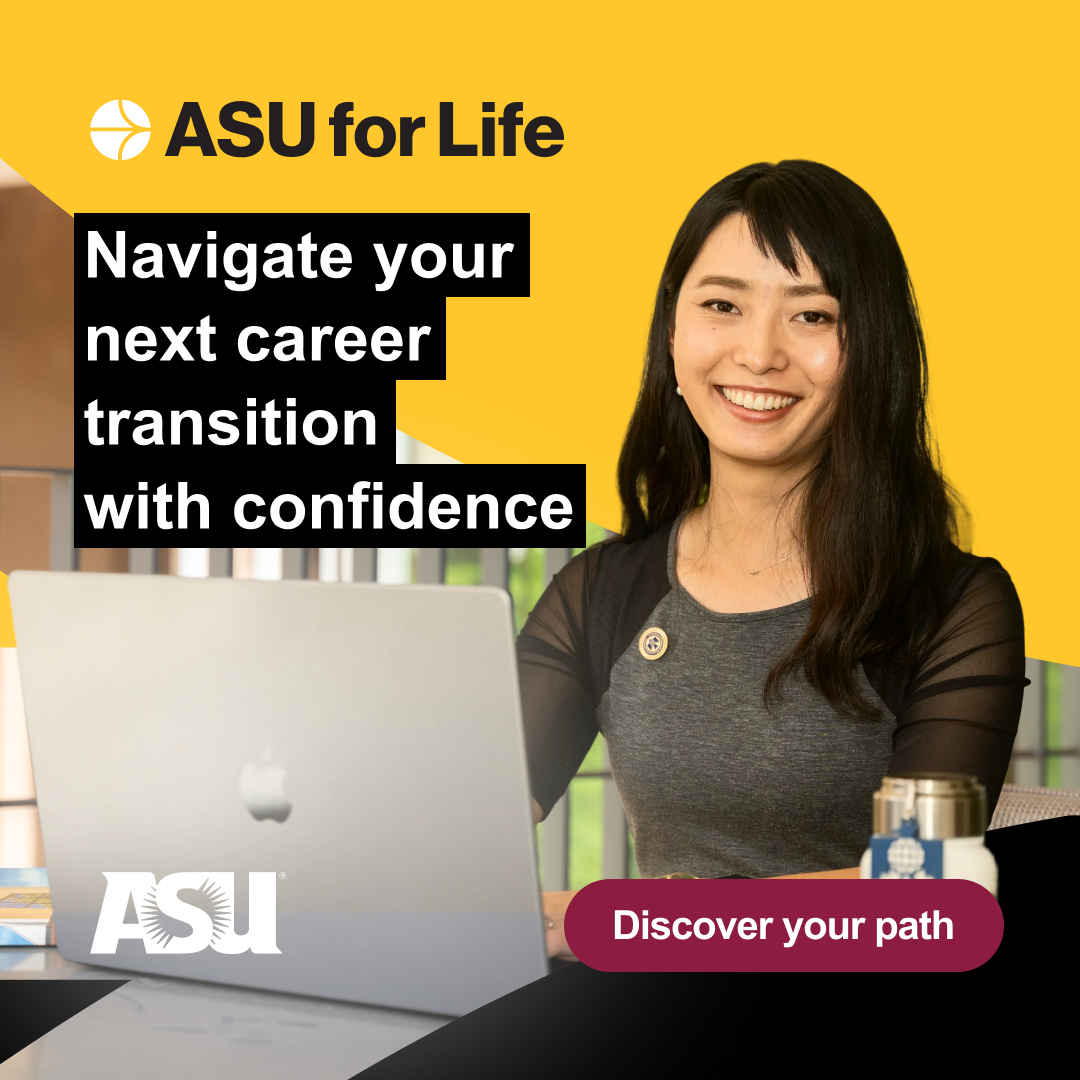 ASU for Life Facebook ad: Introducing ASU for Life: Explore Career Certificates