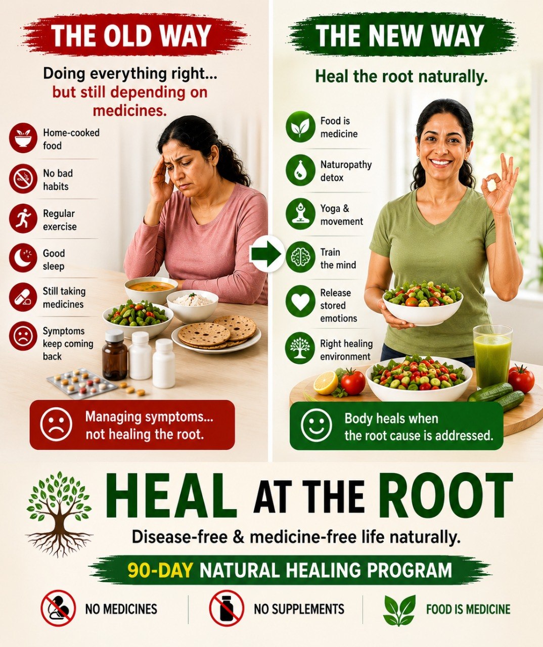 Holistic Healing by Nidhi Facebook ad: Disease and Medicine free life. Let Me Show You How.