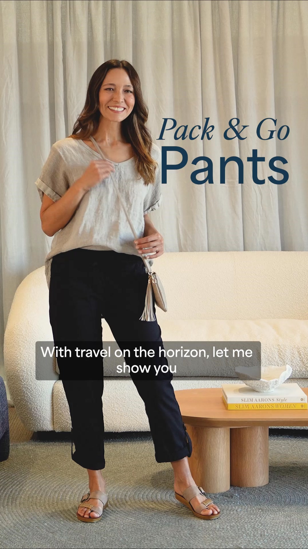 Blue Bungalow Facebook ad: Pack & Go Pants