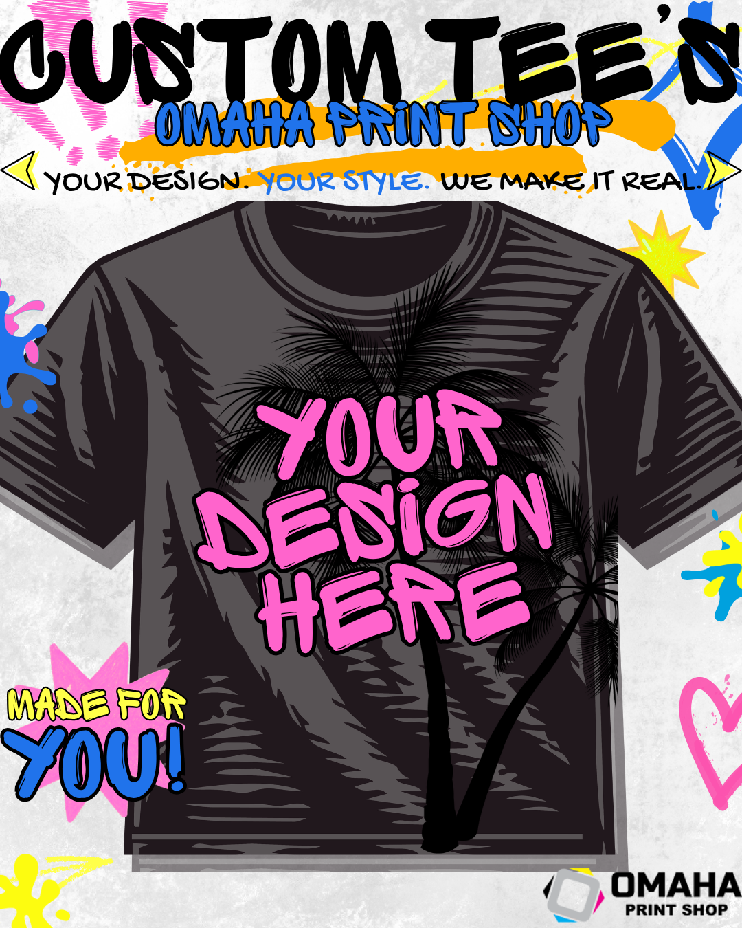Omaha Print Shop Facebook ad: Quality Custom Apparel Printing