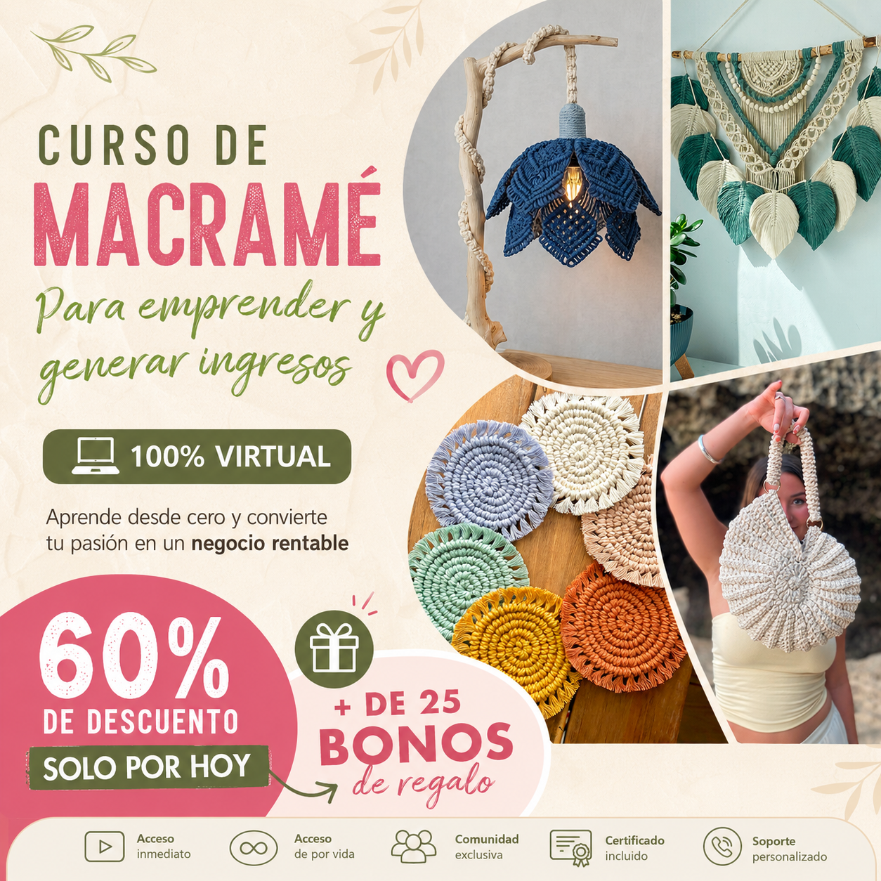 Mundo de Artesanías y Manualidades Facebook ad: 60% DE DESCUENTO
