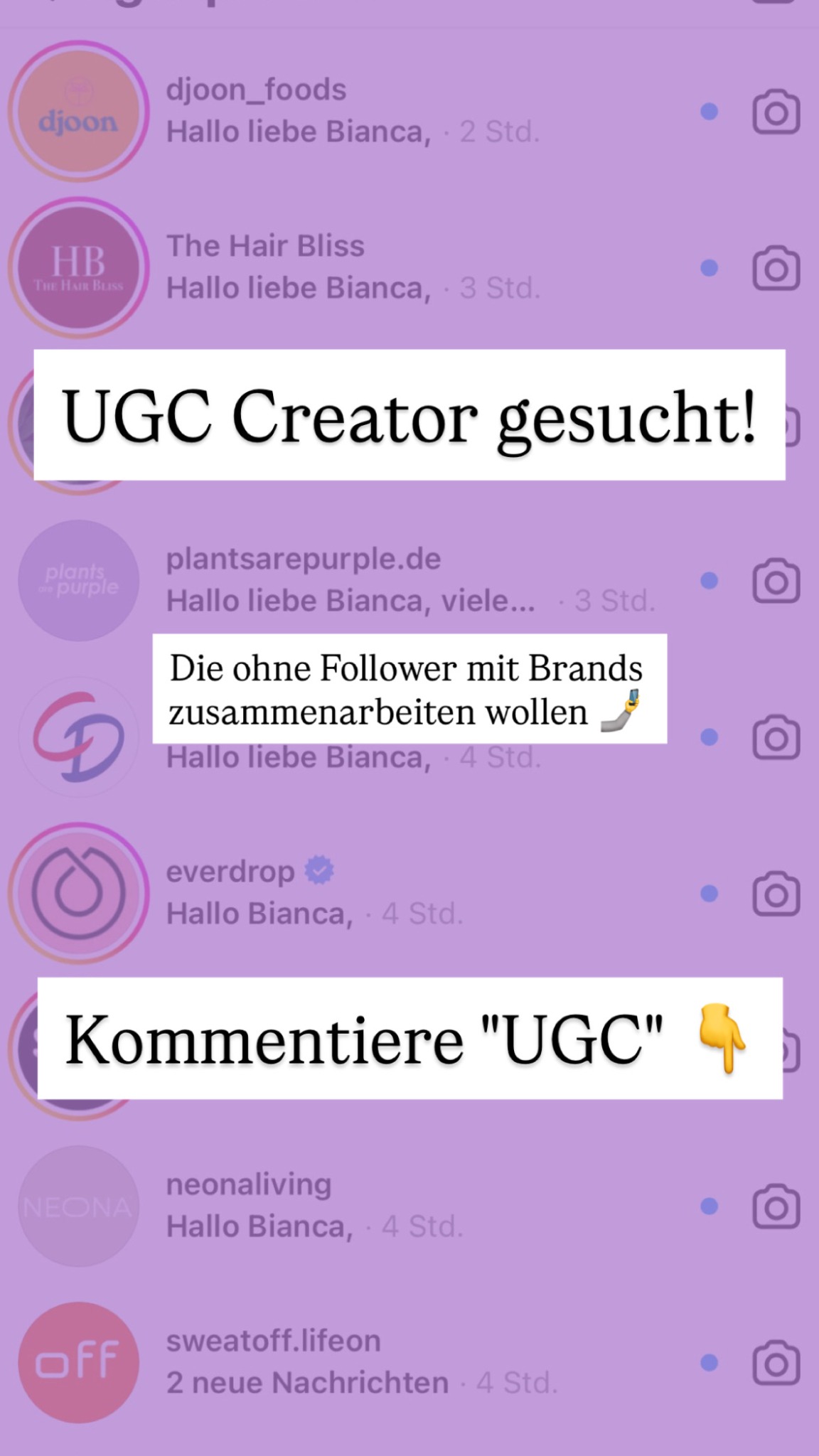UGC Society Facebook ad: Kommentiere UGC und ich zeige dir, wie du…