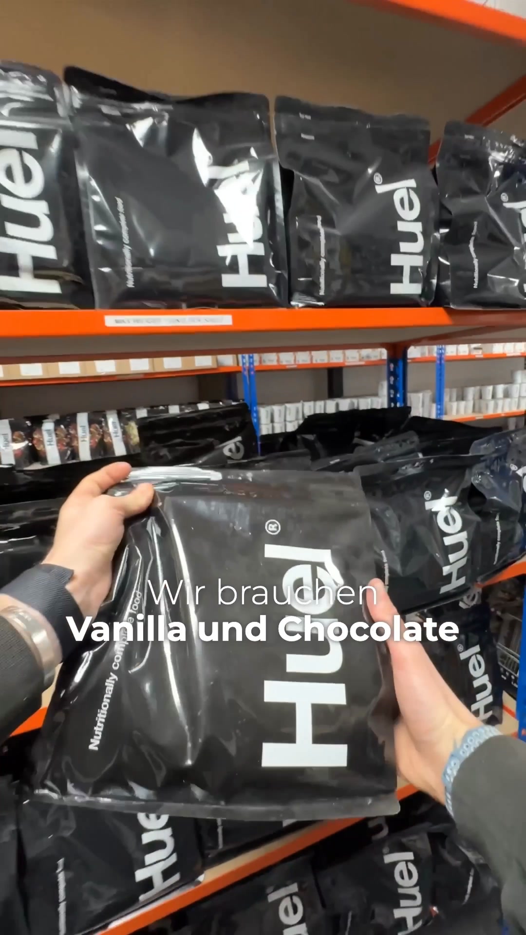 Huel Facebook ad: High-Protein Pulvermahlzeit