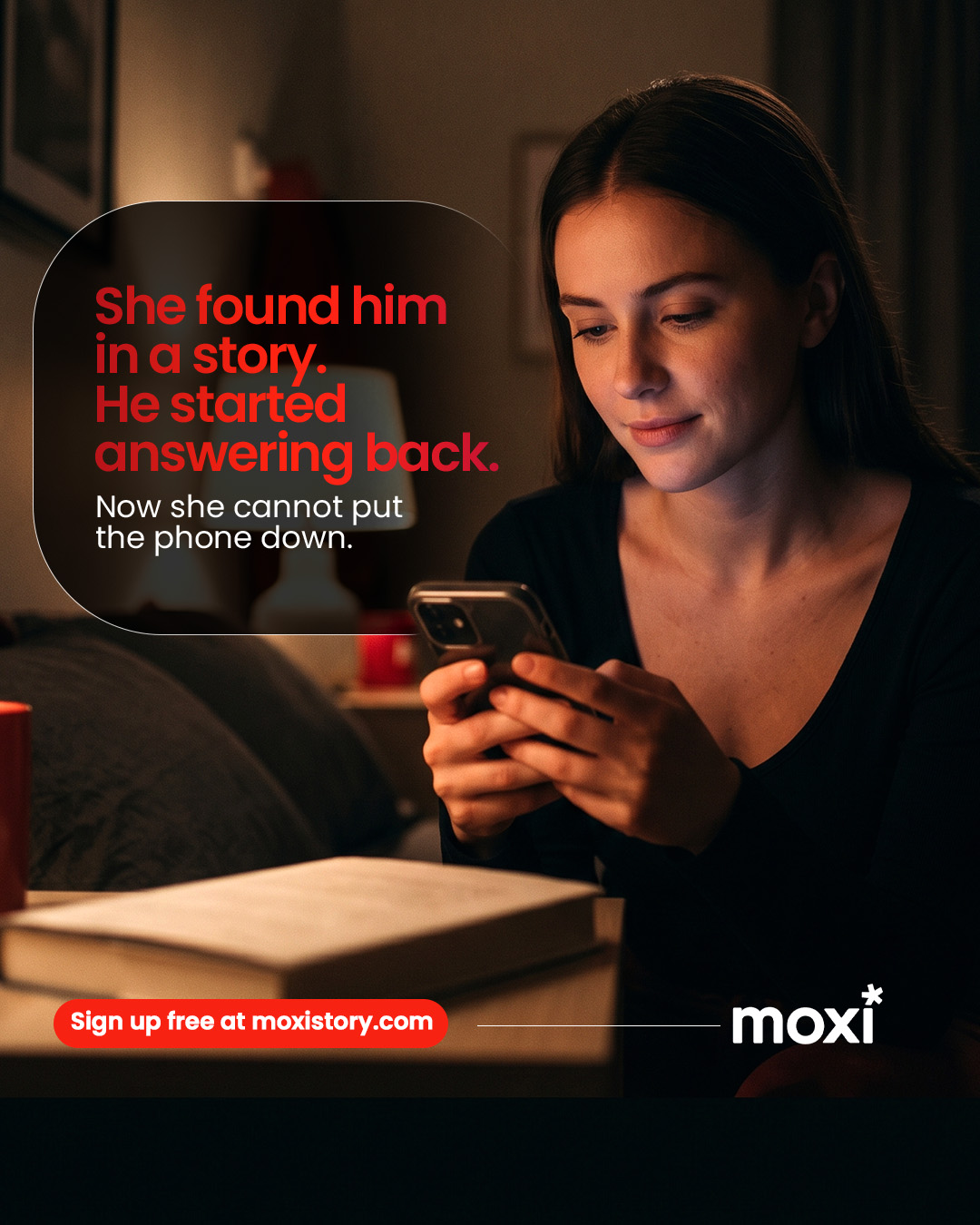 Moxi Story Facebook ad: Stop watching. Start deciding.