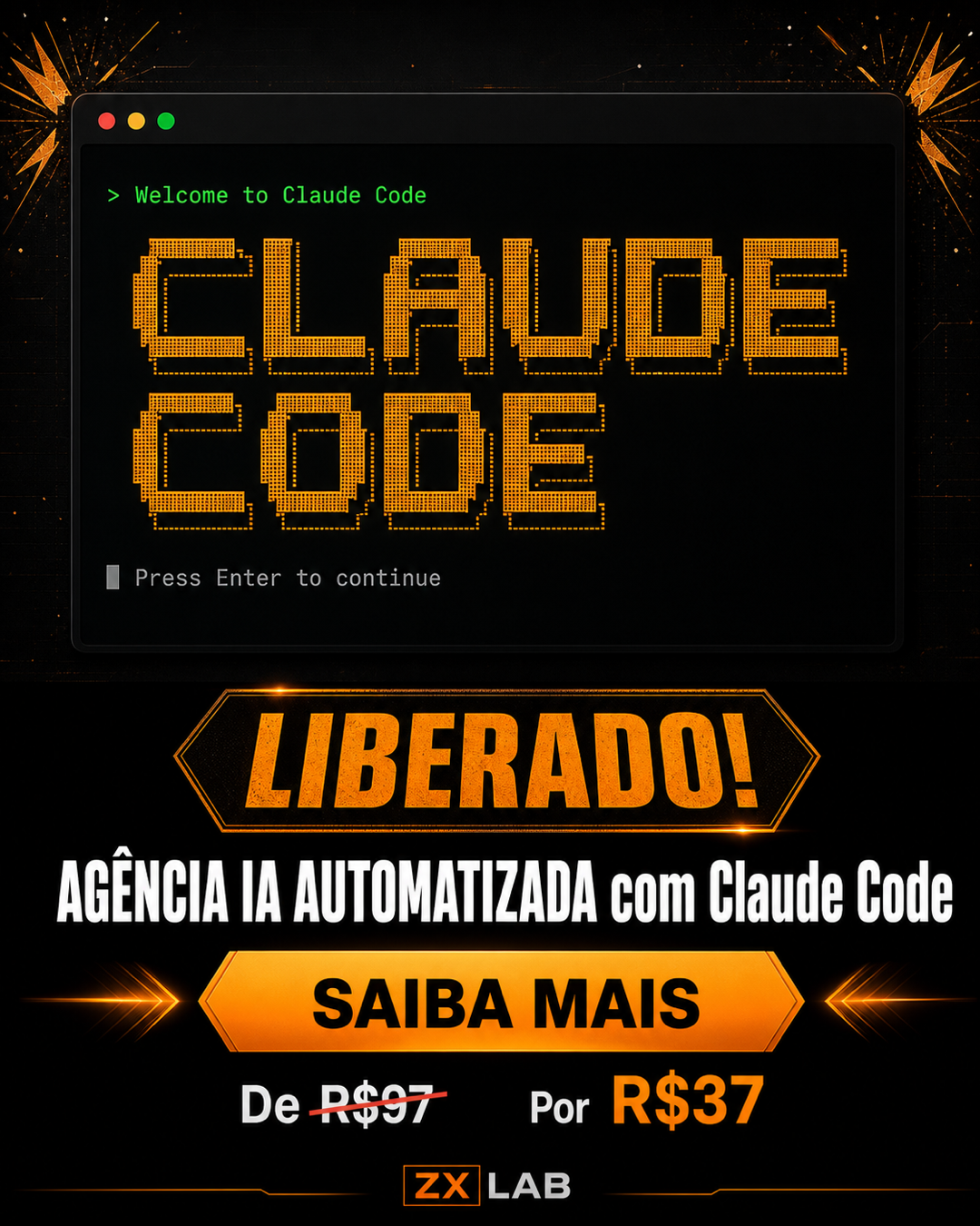Rafael Castro Facebook ad: Fature 5 dígitos com sua agência de IA usando Claude Code