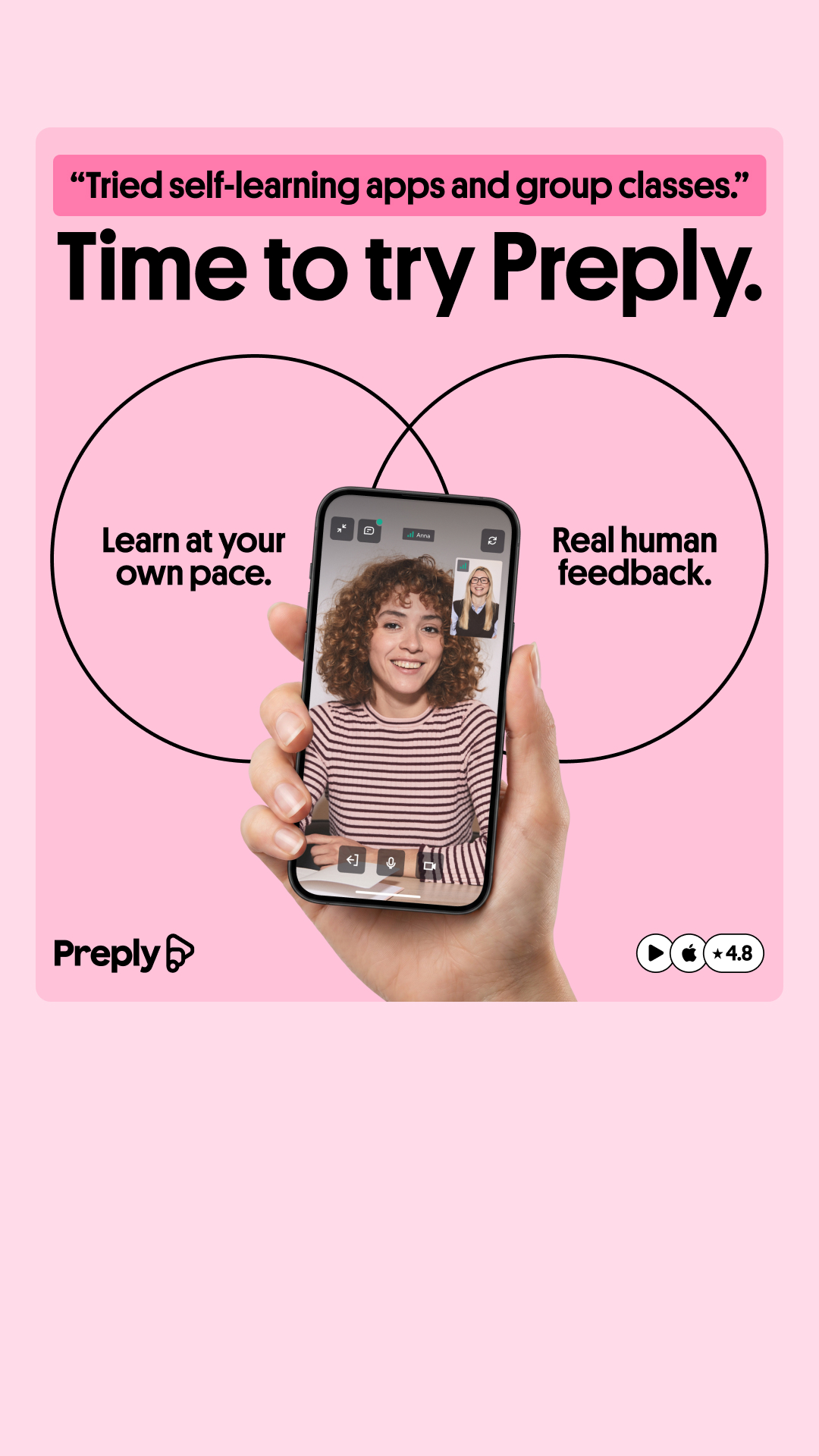 Preply Facebook ad