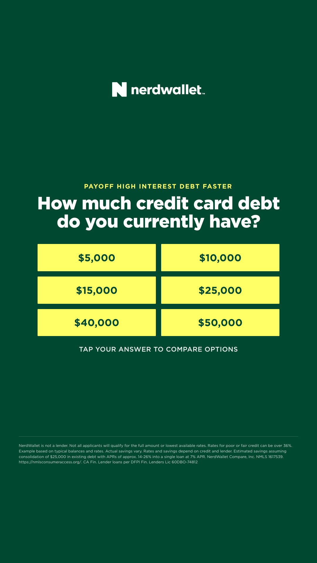 NerdWallet Facebook ad