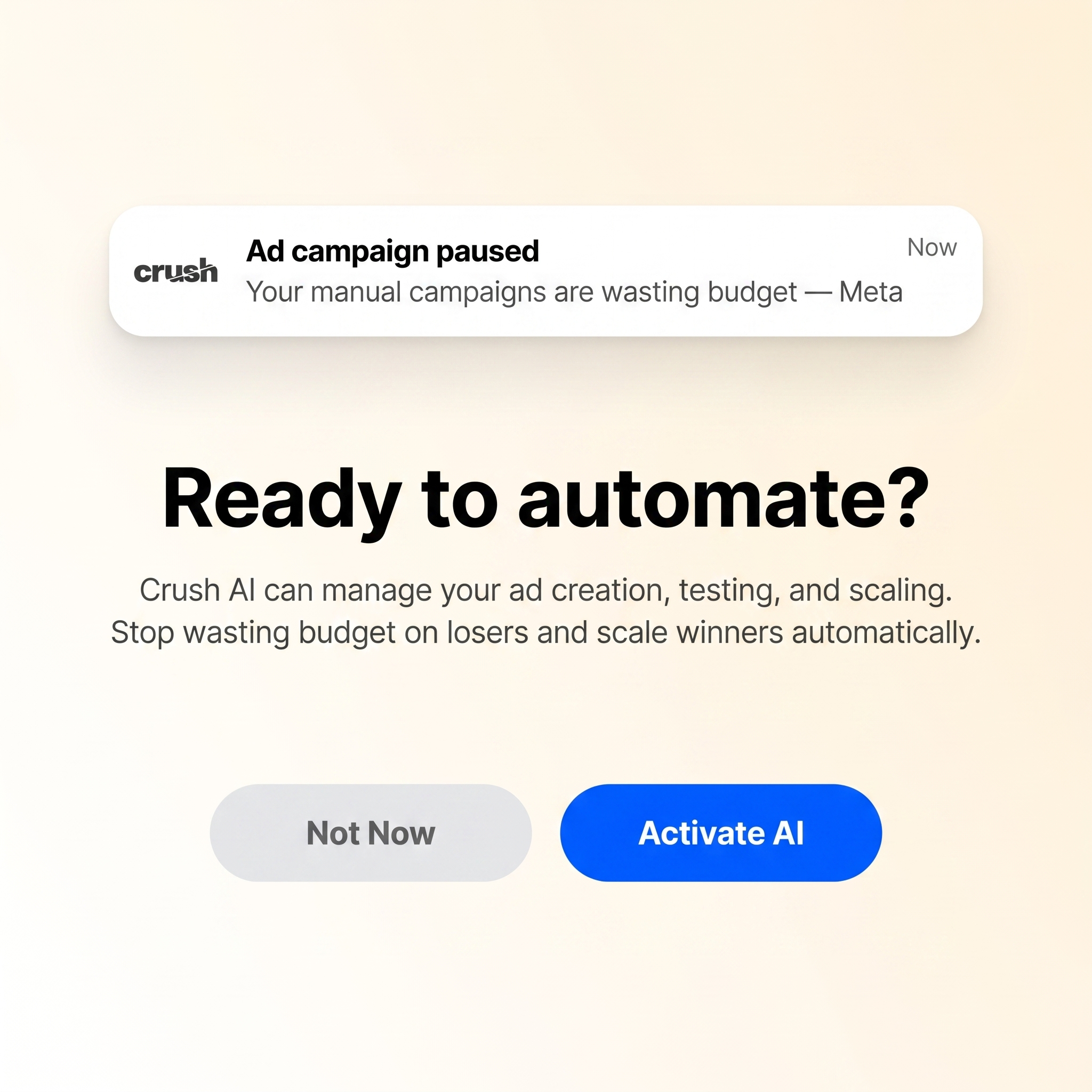 trycrush.ai Facebook ad