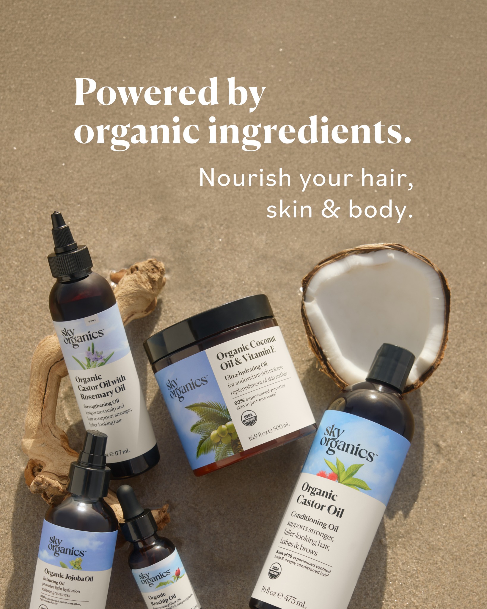 Sky Organics Facebook ad: Sky Organics - Castor Oil Organic - Volumizing Hair Oil…