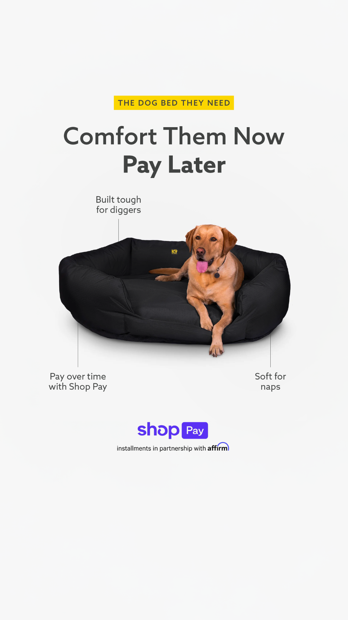 K9 Ballistics Dog Beds Facebook ad